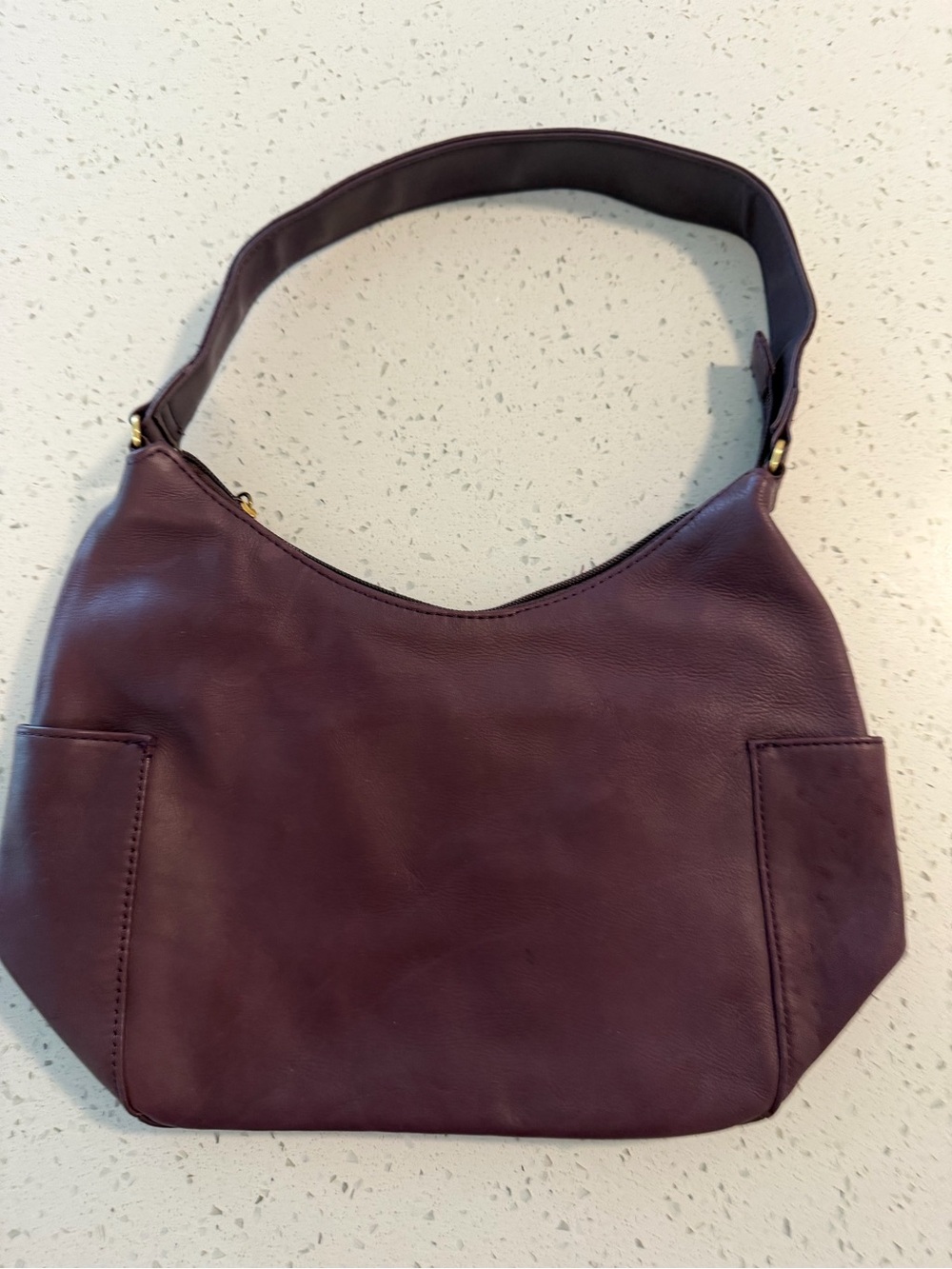 St. John's Bay Genuine Leather Hobo Shoulder Bag – Burgundy / Wine